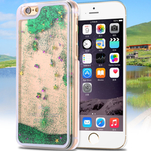 6S Dynamic Liquid Glitter Sand Quicksand Star Case For iphone 6 6S Plus Crystal Clear Cellphone