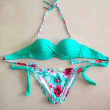 Hot Sales Womens Fashion Floral Print Bikini Top & Panties Sexy Swimwear Bikini Set Swimsuit S M L XL XXL