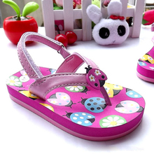 Lovely ladybird kids sandals girls flip flop casual kids beach shoes princess girls sandals fashion children shoes girls shoes
