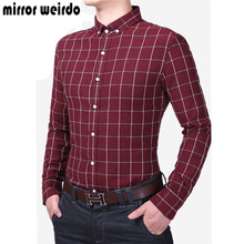 2016 New Fashion Mens Shirts Chemise Homme Tartan Clothing Slim Fit Long Sleeve Plaid Shirt Men Casual Camisa Social Masculina