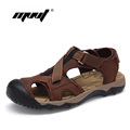 Top Quality Men Sandals Soft Leather Men Shoes Casual Leather Sandals Handmade Outdoor Beach Sandals
