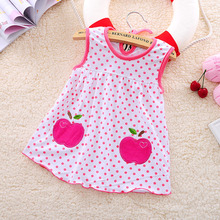 100 Cotton Summer Retail Baby Girls Dress Infant Clothing Sleeveless Printed Embroidery Baby Girl Dress Summer