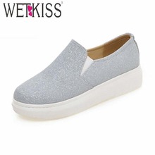 New Slip on Women Shoes Cozy Thick Sole Loafers Women Flats Shoes Woman Casual Round Toe Platform Shoes 2016 Plus Size 33-43
