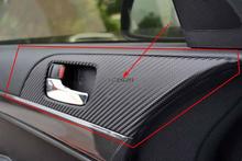 8pcs/set For MITSUBISHI Lancer Carbon Fiber 4 Door Armrest Handle Carbon Fiber Protection Car Stickers Z2CA022