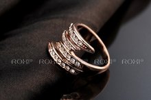 ROXI Ring 2015 Fashion New Women Engagement Austrian Crystal 24K Rose Gold Filled Full Size Zircon