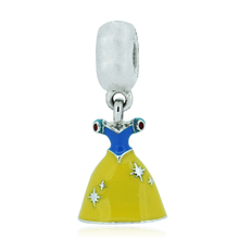 Free Shipping 1pc Snow White Princess Dress Alloy Bead DIY European Charms Fits Charm Pandora Bracelets Necklaces Pendants