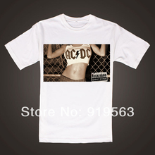 rock band AC/DC sexy lady poster printing T-shirt street style new arrivals