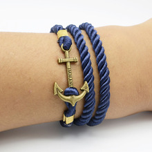 11 Colors Bracelets For Men Jewelry Anchor Bracelets Wrap Bracelet For Lovers Nautical New Anchor Sailor Rope Bracelet Femme