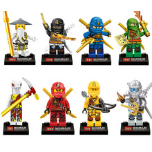 Ninjagoes Minifigures Set 8pcs Kai Jay Cole Lloyd Titanium Zane Skylor Master Wu Kapau rai Brick Toy Compatible with Legoes