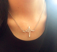 New fashion jewelry The unique design electrocardiogram charm pendant necklace for lovers’ mix color N1536