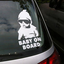 Funny Baby On Board Warning Decal Vinyl Car Sticker Black Reflective Waterproof Car Styling Car Window Stickers CAR-00277