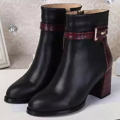 The Latest Fashion Warm Winter Boots Solid Comfort Genuine Leather Shoes Woman Side Zipper Waterproof Women Boots Buckle Boots