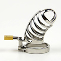 2016 NEW Chastity Device Stainless Steel Male Chastity Belt Openwork Cock Cage Metal Penis Ring BDSM
