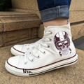 Wen Canvas Shoes Design harley Davidson Style Skull High Top Men Women s White Casual Shoes