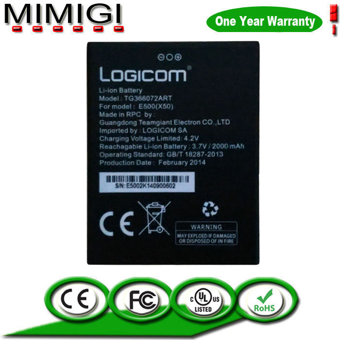   3.7  Li - ion 2000    LOGICOM E500 X50 TG366072ART    Bateria 