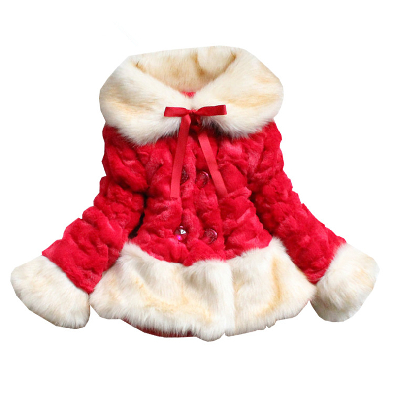 2016 New High Quality Girls Coat Faux Fur Fleece Girls Winter Coat 4 Colors Kids Outerwear Children Girl Outfits Warm Jackets