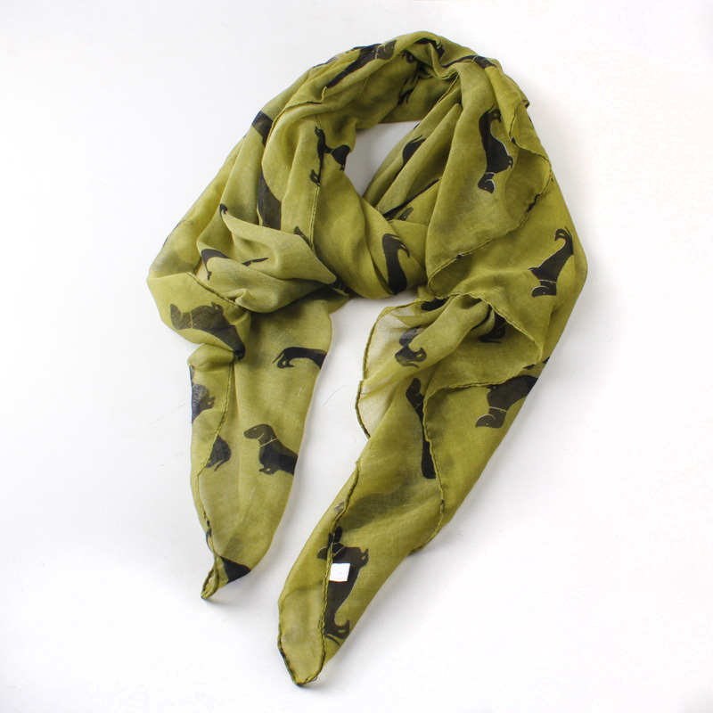 2014 new fashion 9 color Animal Dachshund Dog Print Scarf Pashmina women scarves 