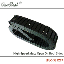 JFLO 1000mm 25x77mm Drag Chain High-Speed Mute Open On Outside Type Engineering Towline Wire Carrier Cable Tanks Chain