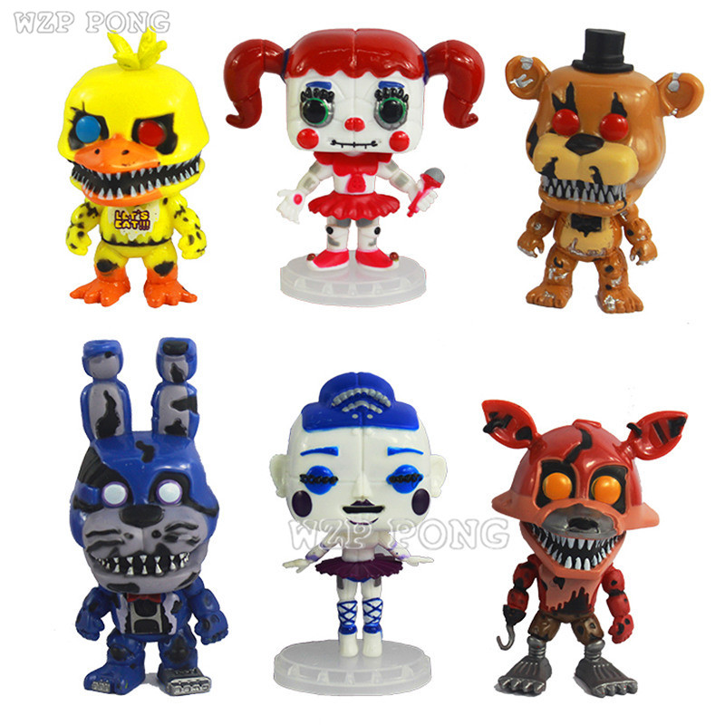 6 pcs FNAF Five Nights At Freddy/'s Pizza Simulator 5.5/" Action Figures Game Toys