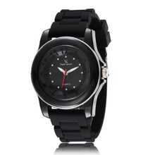 V6 marca 2015 Unisex deporte hombres mujeres pulsera de Big Dial del cuarzo de japón silicona Studend relojes a prueba de agua para el regalo