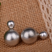 2015 New Design Women Accessories Jewelry Double Pearl Ball Earrings For Women Multi Colors Big Acrylic