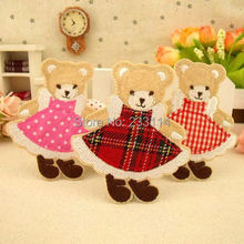 Applique patch cartoon decorative sweater trousers jeans accessories attached to Scotland skirt bear scrapbooking accessories