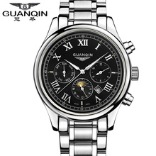 Original GUANQIN Top Brand Luxury Quartz Watches Men Fashion Waterproof Sport Sapphire Mirror Mens Watches Relogios Masculino