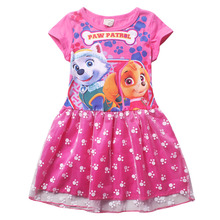 Cleanstock Promotions!! 2016 Pattern Girl Dress With Mesh Purple Casual Sleeveless A-Line Dress For 6-12 Years Girl Chothing