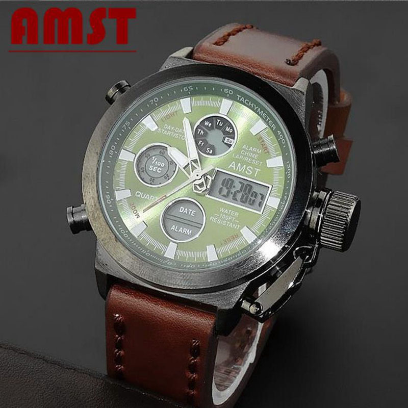 Luxury brand AMST dive LED watch sport military watches genuine quartz watch men wristwatches relogio masculino