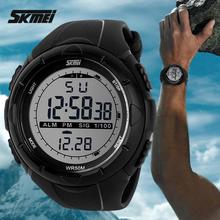 fashion Men LCD Digital Stopwatch Date 50M waterproof Rubber Outside sport wrist Watch#L05618