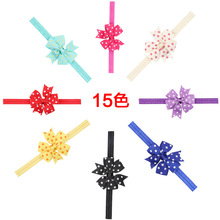 14Clr children accessories child Infant newborn Baby girl accessories Ribbon Polka Bowknot Toddler Head bands kids Hair Bands