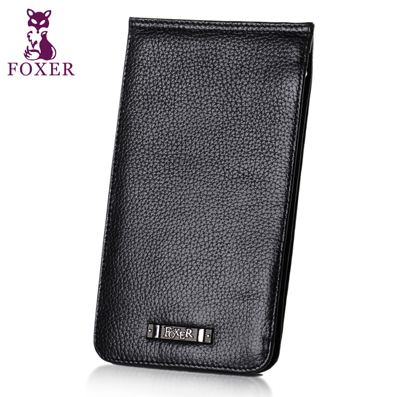FOXER genuine leather wallet woman 2013 cowhide folder fashion wallet card & id holders long design purse