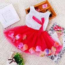 Factory Price! Baby Kids Girls Princess Pageant Party Tutu Dress Lace Bow Flower Tulle dress