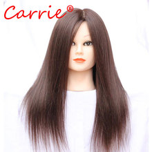 80% Human Hair Mannequin Head Training Head Practice Hairdressing Mannequin Cosmetology Hair Styling Mannequins Doll Heads