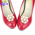 sale white pearl decorative shoe clips with crystal for wedding decoration high heel rhinestone accessories bridal