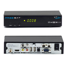 DVB-S2 TV box with WIFI Dongle in Packing Freesat V7 max have more than RCA, RF in, RS232 than Freesat V7 hd set top box