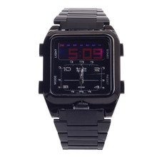 Weide WH-839 cuarzo y LED electrónica Dual Time Display hombres de reloj de pulsera – negro ( 1 x CR2016 )