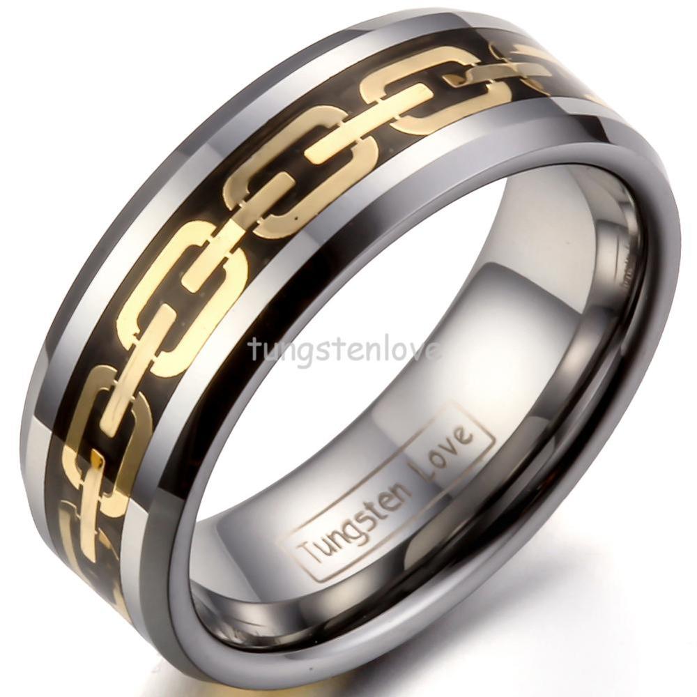 Chain link wedding rings
