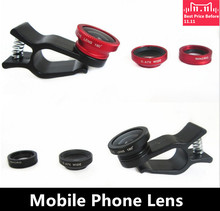 Universal Clip 3 in1 Fish Eye Wide Angle Macro Mobile Fisheye Lens for iPhone 5S 6s Samsung Galaxy S6 Edge Note 5 S5 All Phones
