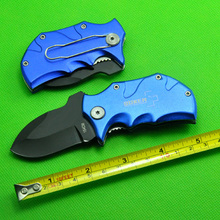 55HRC 420 Bule/Black Color Hunting Folding Pocket Mini knife Tactical Survival Knives EDC Best Gift Hongkong post