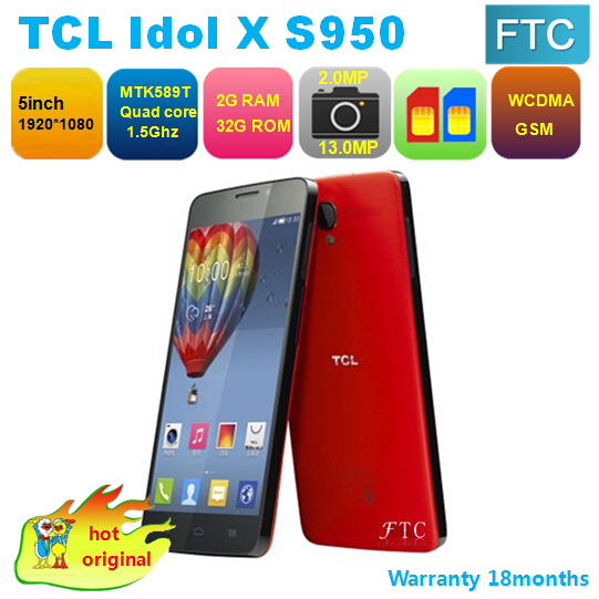  TCL  X TCL S950 cellphones 5  IPS MTK6589T 1.5  2    1080 P 13.1MP    Filp   