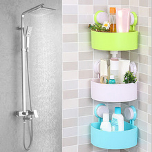 V1NF Sucker Corner Triangle Shelf Bathroom Kitchen Storage Rack Free Shipping