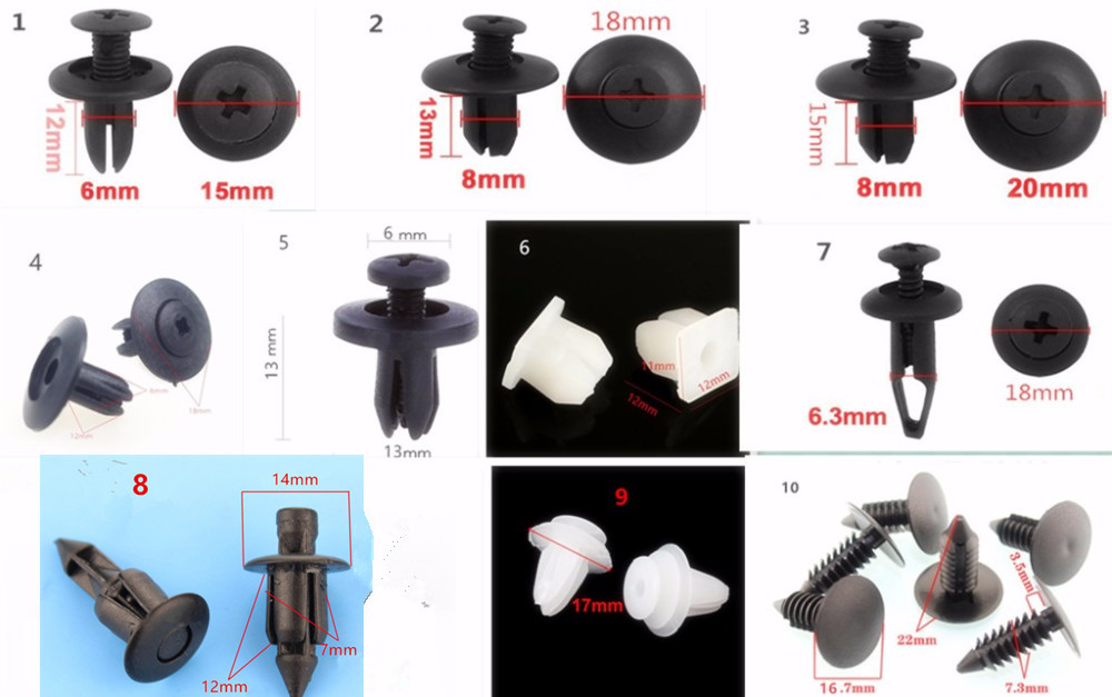 Buy 100PCS Black White Gray Door Bumper Fender Cover