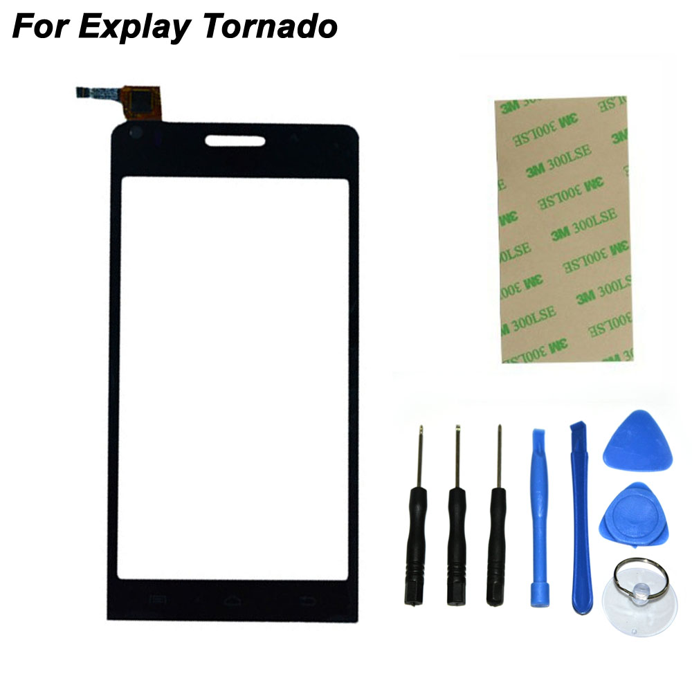 Phone Touch Screen Replacement For Explay Tornado Front Touch Panel 4.5 Inch Glass Lens Sensor Display+ 3M Tape + Free Tools Set