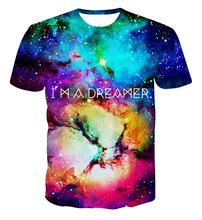 Alisister new fashion summer Women/Men galaxy t shirt print I AM DREAMER graphics t shirt top Clothes harajuku crewneck tshirt