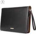 Men Genuine Leather Folder Bag A4 Paper For Document Famous Brand Fashion Zipple Wallet Bussiness Office