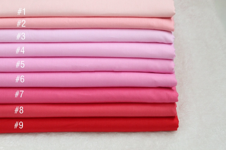 1/2Merter 50cm*166CM red/pink Solid color 100%cotton Quilting fabric Clothes Home Textile Bedding Sewing Doll Cloth