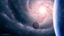Beautiful amazing space sight Planet satellite galaxy spaceship 4-size Canvas Poster