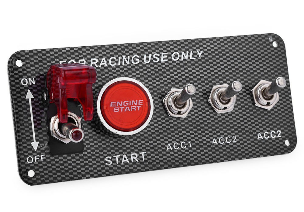Wholesale Type New 12V DIY Racing Car Switch Panel Carbon Fibre