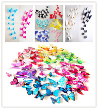 Free shipping 12pcs PVC 3d Butterfly font b wall b font decor cute Butterflies font b